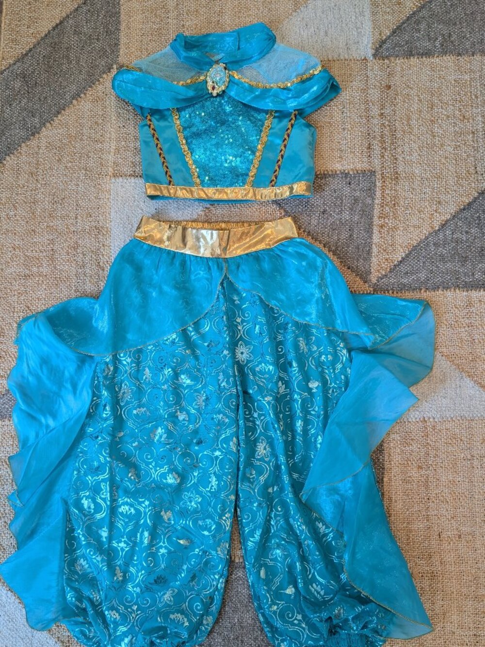 Disney Girls' Teal and Gold Princess Costume